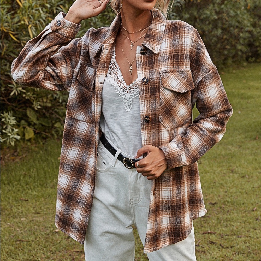 Brown Plaid Coat